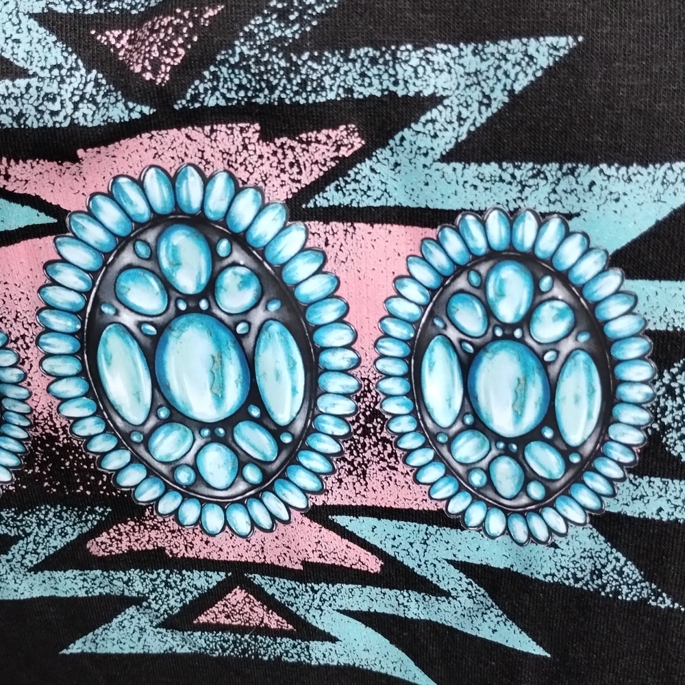Turquoise Print Shirt - Picture 3 of 5